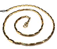 Necklace Man Maxioro in Yellow Gold PARALLELEPIPEDI 60CM MB UQ/C 35.40 G